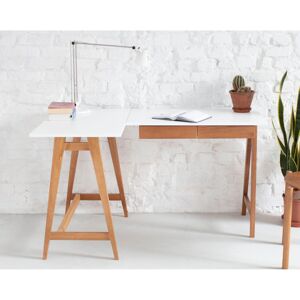 RAGABA Luka rohový písací stôl ľavý FARBA: biela