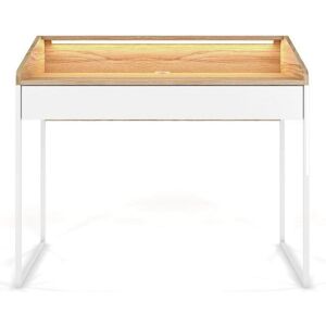 DANCAN Finka písací stôl FARBA: biela/hnedá