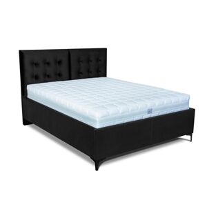 MOOD posteľ Riviera s kovovým nožným výklopom 2219/čierna PLOCHA SPANIA: 180 x 200 cm