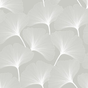 DEKORNIK Classic Big Gingko Pattern Gray - Tapeta