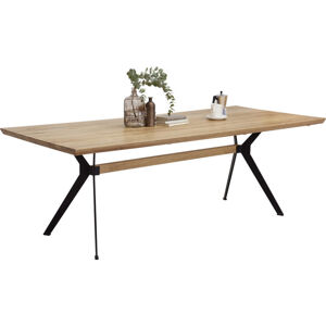 Linea Natura JEDÁLENSKÝ STÔL, divý dub, čierna, farby duba, 160/90/76 cm