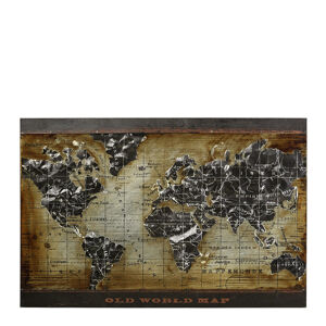 Monee KOVOVÝ OBRAZ, mapa sveta, 70/120 cm