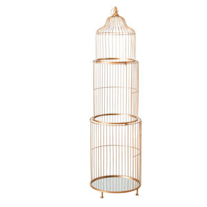 XXXL REGÁL, zlatá, železo, 40/40/141 cm