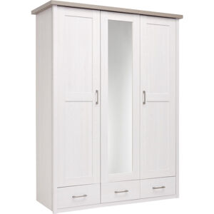 Carryhome ŠATNÍKOVÁ SKRIŇA, biela, farby hľuzovkového dubu, 148/201/62 cm